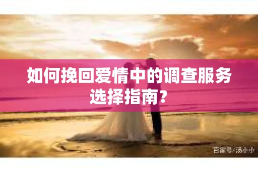 如何挽回爱情中的调查服务选择指南？