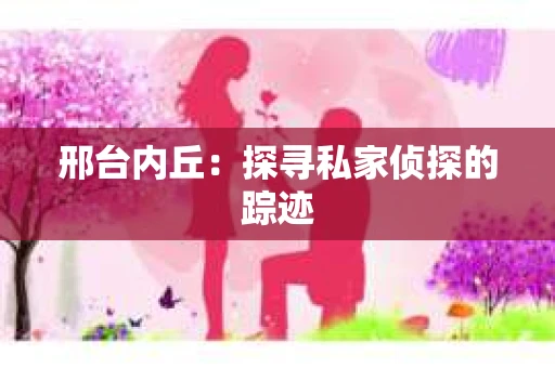 邢台内丘：探寻私家侦探的踪迹