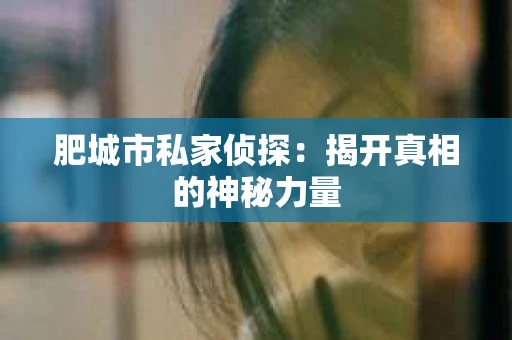 肥城市私家侦探：揭开真相的神秘力量